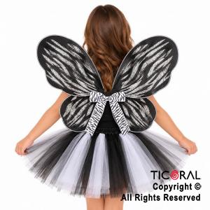 SET ALAS MARIPOSA Y POLLERA DISE�O DE CEBRA